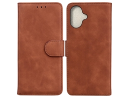 Capa Em Couro Pu Com Suporte Para Apple Iphone 16, Castanho