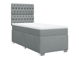 Cama com Molas/colchão 80x200 Cm Tecido Cinza claro MAISON EXCLUSIVE