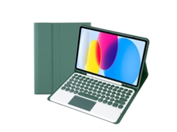 Capa Com Teclado Para Tablet Lurelia, Compatível Com Samsung Galaxy Tab A8 10.5 X205/x200, Verde Escuro, Teclado Bluetooth, Fixação Magnética