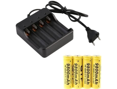 Carregador De Pilhas Sahahhj 019 4x 18650 3.7v 9800mah Amarelo Preto Exterior Gotoseeu