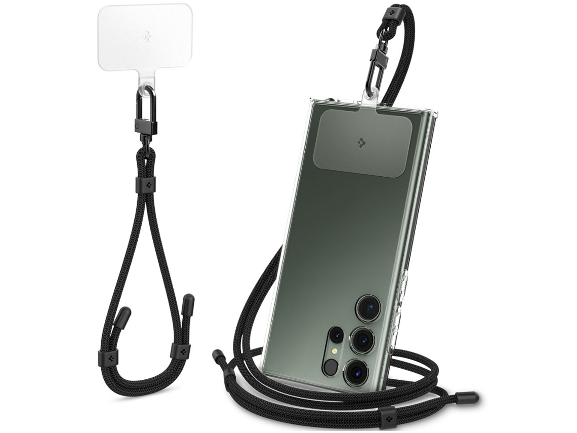 Bolsa transversal e cordão Spigen para celulares iOS, Android, iPhone 12, 13 e 14
