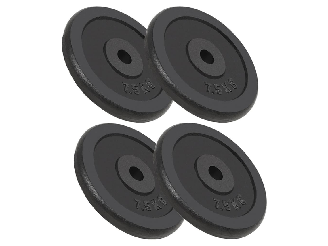 Vidaxl Discos De Musculação 4 Pcs 4x7,5 Kg Ferro Fundido