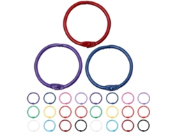 Mobestech 70 Argolas Metálicas para Abrir Pastas, Chaveiros E Artesanato, Tamanho Pequeno, Cores Sortidas, Duráveis E