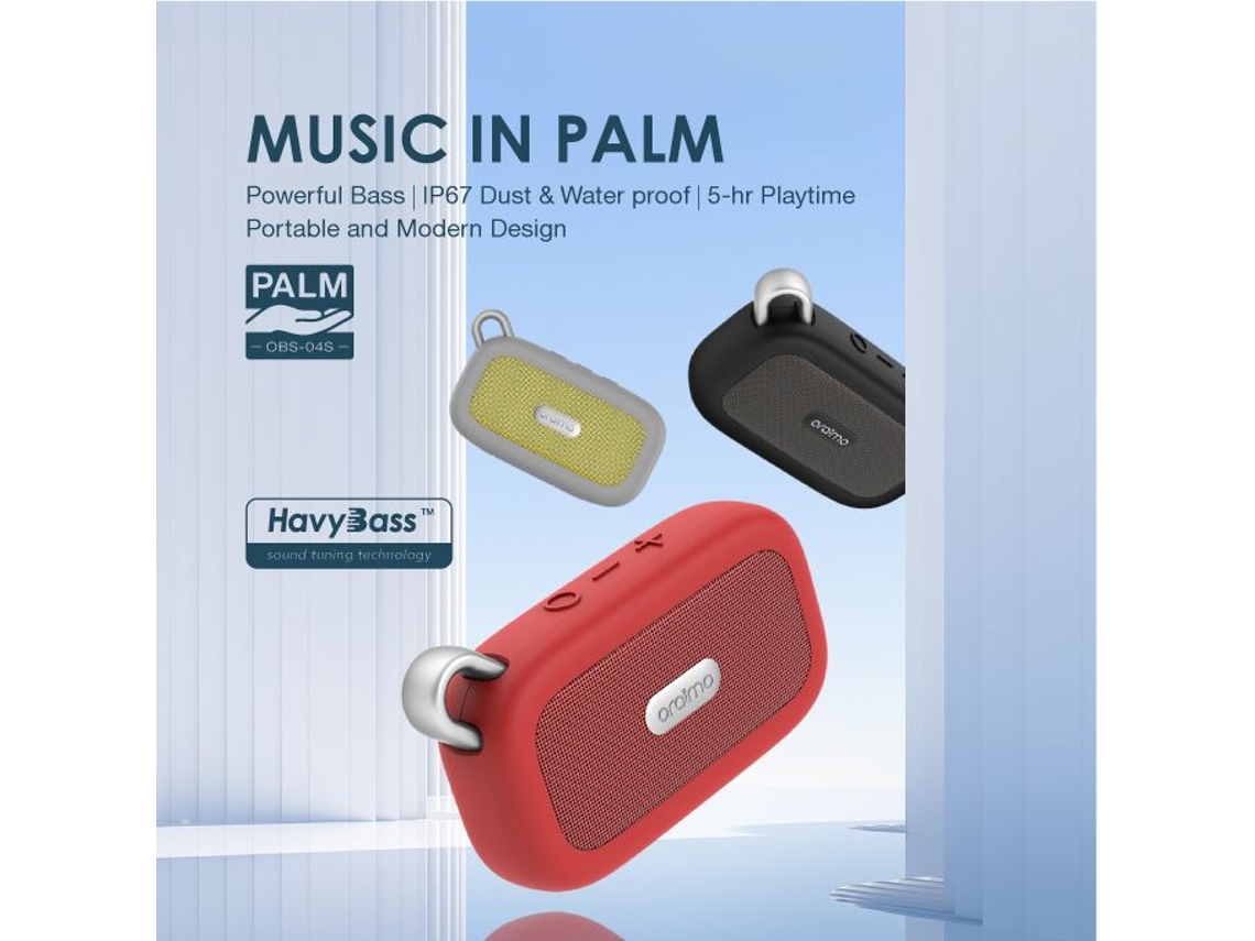 Caixa de som sem fio Oraimo com classificação IP67, à prova de poeira e água EOOCOO