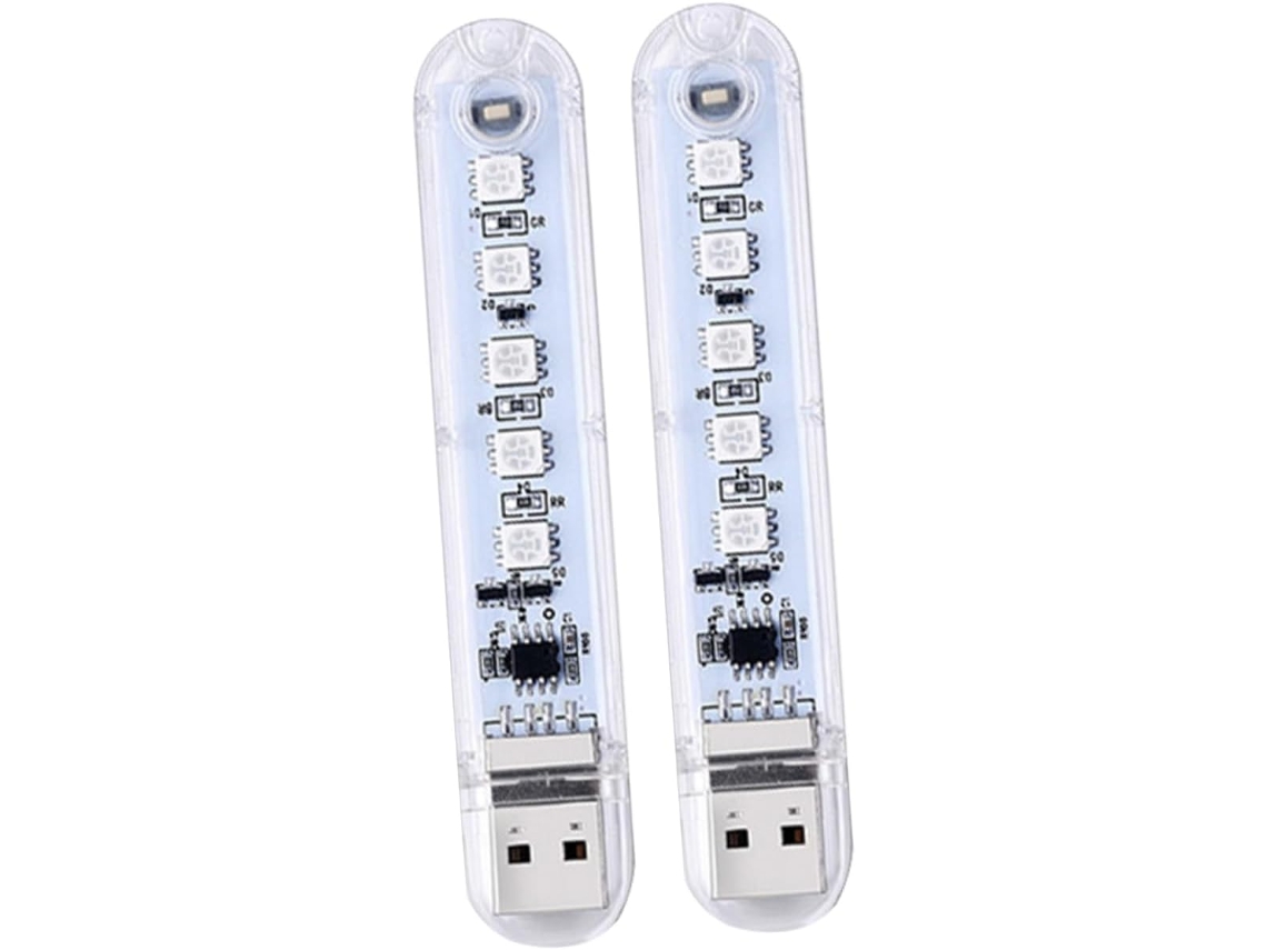 Conjunto De 2 Peças De Iluminação Interna Usb Em Led Para Carro, Prática Para Dispositivos Usb. Conjunto De 2 Peças De Iluminação Inter Gokoco