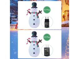 Boneco De Neve Inflável Com Luzes Led Para Jardim Natal