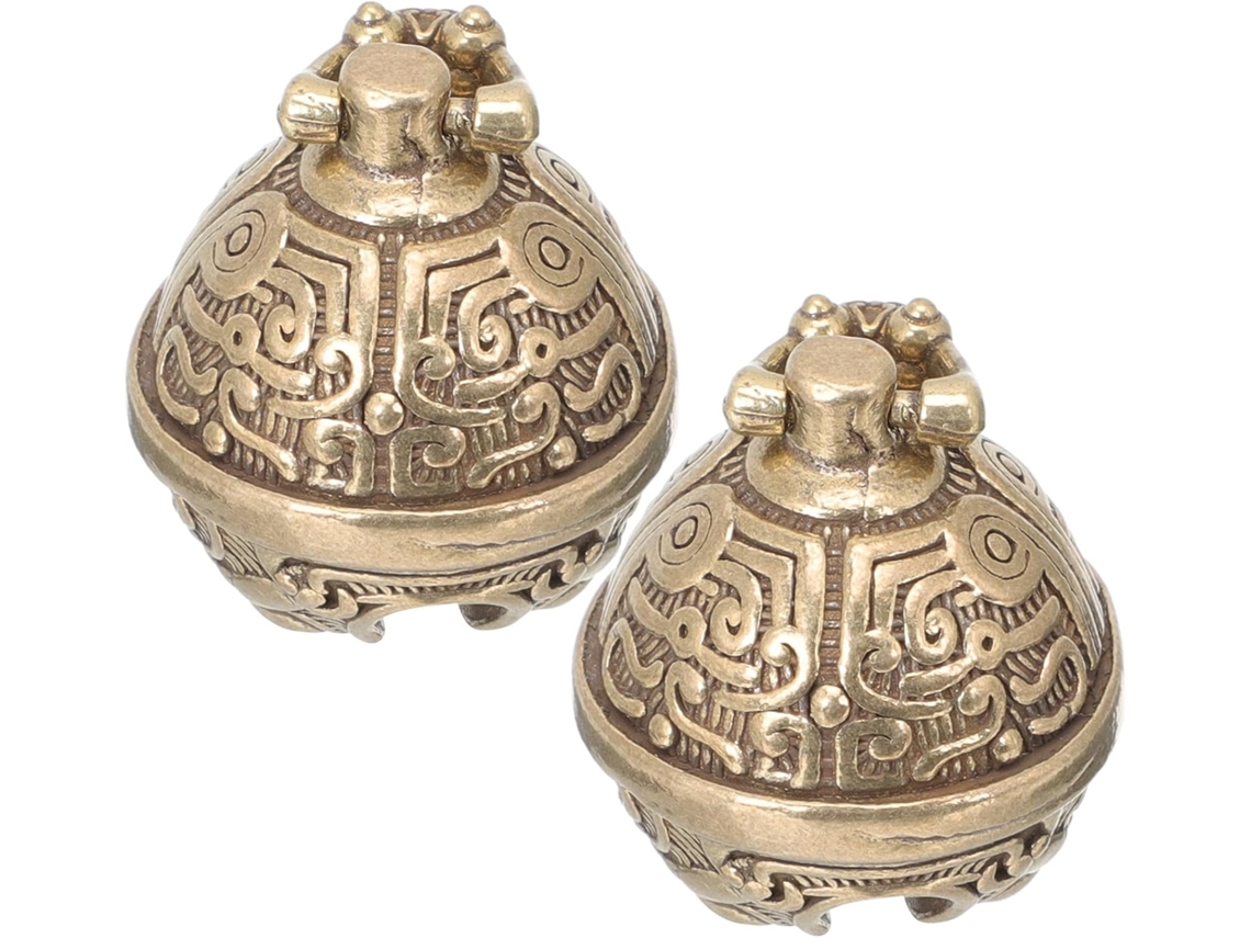 Conjunto vintage de 2 peças de porcelana sino-chinesa em metal.