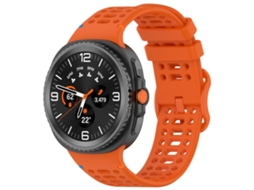Bracelete Para Samsung Galaxy Watch 8 / 8 Classic - Silicone Com Fivela De Escada - Laranja