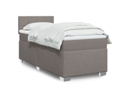 Vidaxl Cama Com Molas/colchão 100x200 Cm Tecido Cinza-acastanhado