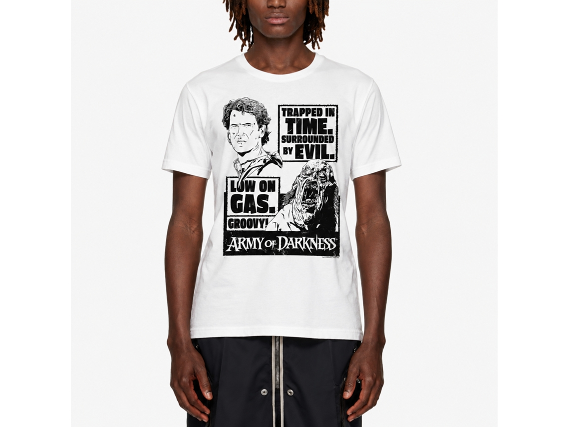 Rockinstone Army Of Darkness Movie Ash And Pit Witch White Adult T-shirt Size:s