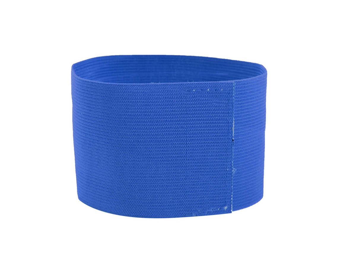 Bracelete De Capitão Para Futebol Com Ajuste Elástico E Design Durável Em Nylon Cor Azul