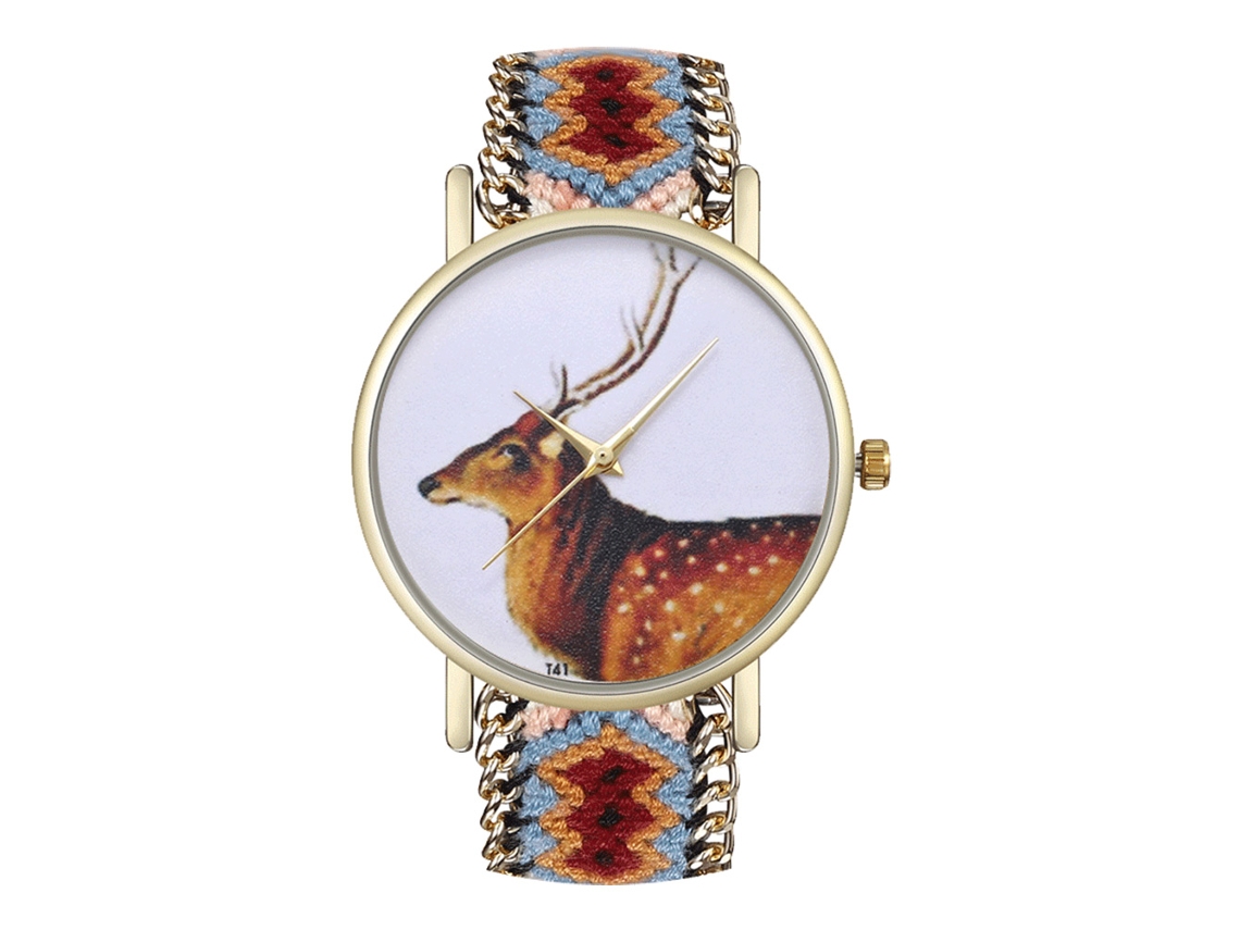 Relógio de Pulso Unissex Elegante Quartzo com Pulseira de Fio de Lã Moda Presente (03)