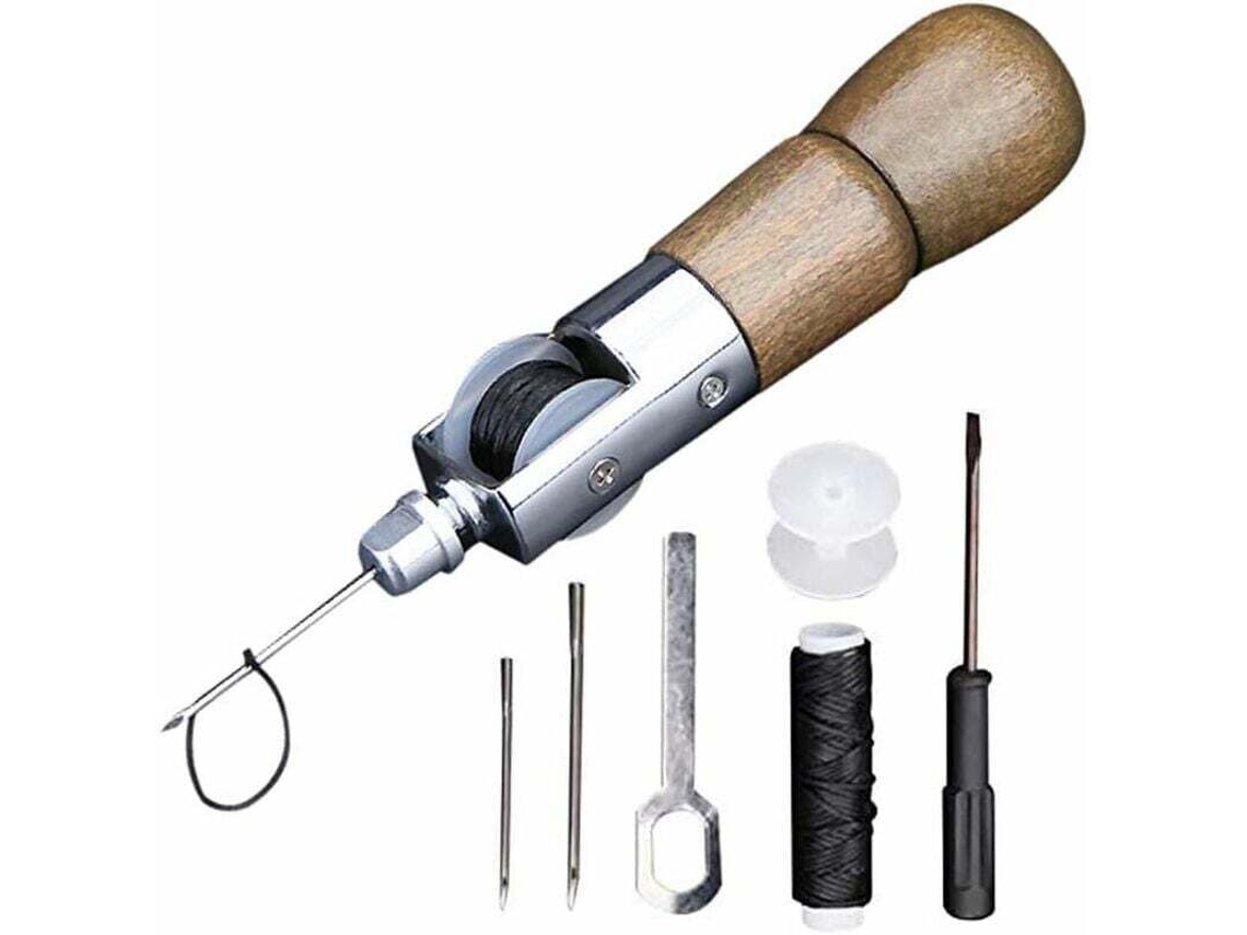 Kit de Ferramentas para Costura em Couro Costura Manual Costura em Couro e Lona Marrom AQUAFORGE (173 Mm)