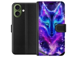 Capa Carteira Compatível Com Apple Iphone 17 Neon Wolf