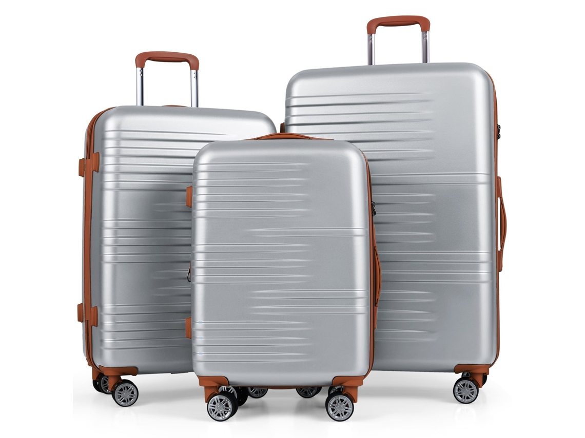 Conjunto de 3 Malas Rígidas com Cadeado Tsa, Prata NORTHIX