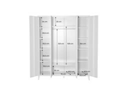 Roupeiro Industrial Em Metal Com 4 Portas, 10 Prateleiras E 1 Cabideiro, Bege