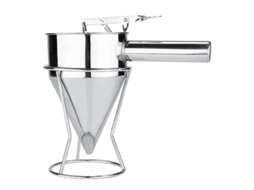 Funil de aço inoxidável para confeitaria com extensão para molho de tomate e prateleira, 1,3 l
