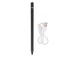 Caneta Estilo Capacitiva Ativa com Carregamento Usb Ponta de Cobre para Celular e Tablet Preta