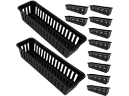 Conjunto De 12 Porta Lápis De Plástico, Bandeja Organizadora Para Canetas, Organizador De Material E Gokoco