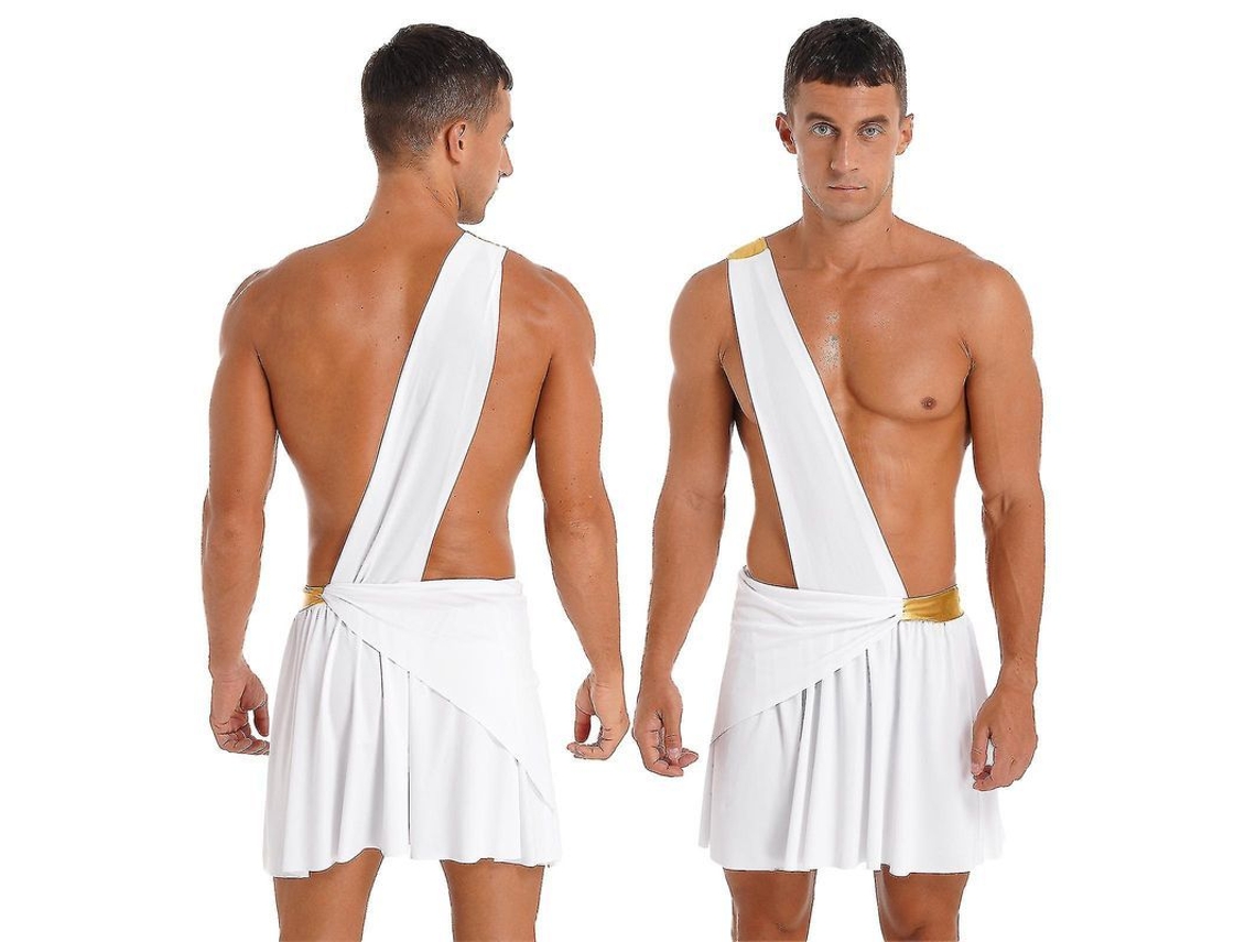 Traje De Cosplay Guerreiro Masculino Com Saia Conjunto De Filme E Tv Tiaobug Tamanhos Ss A 3xl Novo Um Branco