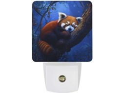 Luminária Noturna De Parede Led Com Sensor Crepuscular Em Formato Panda Vermelho Uma Fofa Ideia