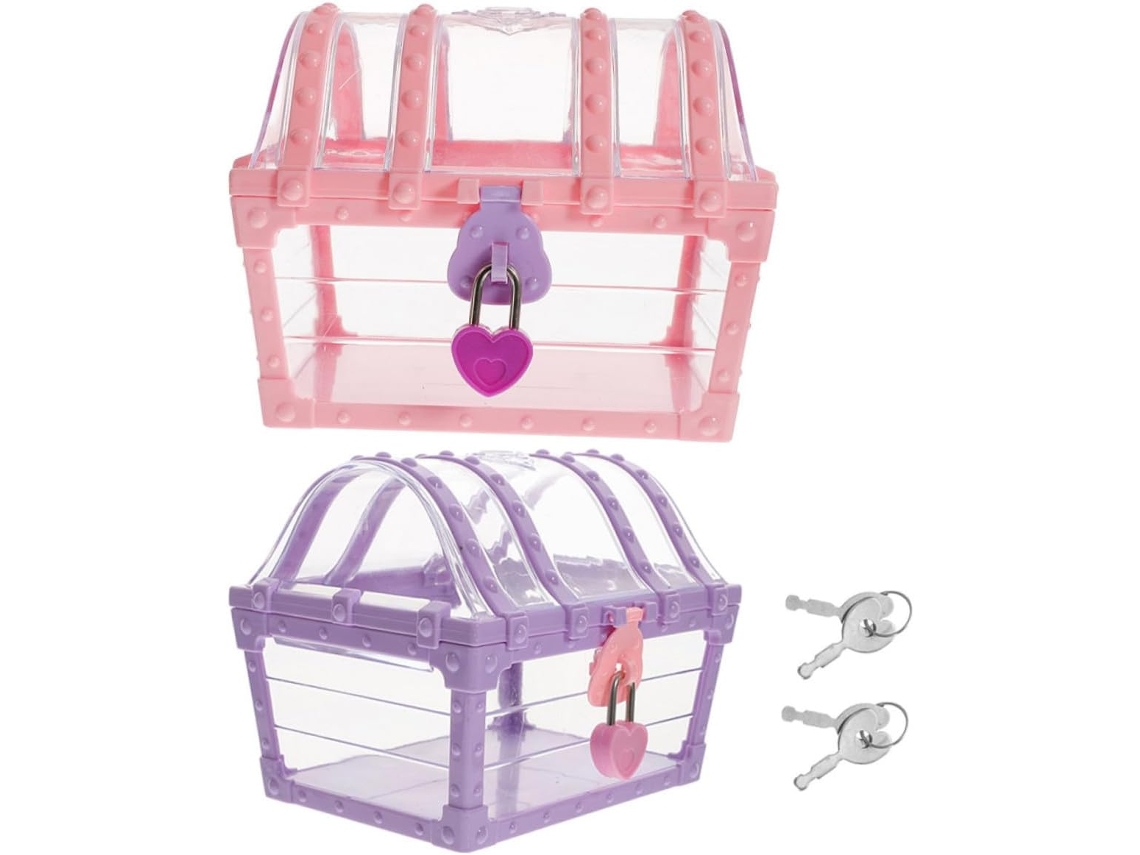 Conjunto de 2 Caixas Pequenas para Guardar Tesouros, Que Podem Ser Usadas como Cofrinho Ou CHABERLU