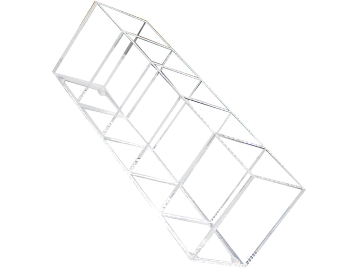 Organizador de Maquiagem Mesa em Acrílico Transparente com Compartimentos, Caixa Armazenamento Multiuso para P