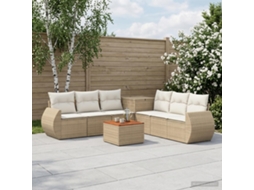 Vidaxl Conjunto De Sofás 8 Unid. Bege E Branco Creme