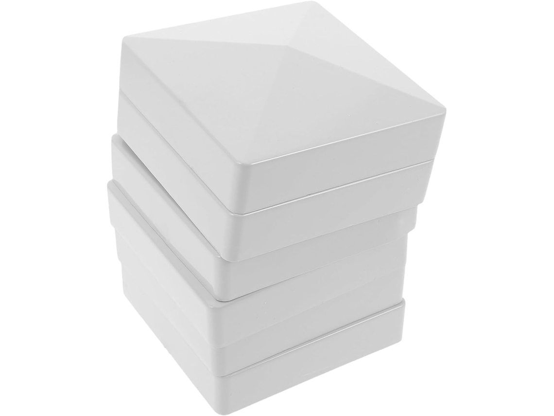 Conjunto De 6 Tampas De Pvc Cinza Para Postes, 10,5 X 10,5 Cm, Para Cercas.