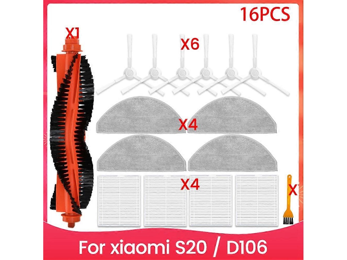 Acessórios Para Aspirador Robô Xiaomi S20 / D106: Escova Lateral Principal, Filtro Hepa, Pano De Limpeza, Saco De Pó. Peças De Reposição._ozo