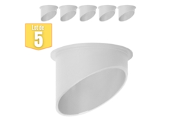 Conjunto de 5 Suportes de Feixes de Feixes Rounds Gu10 35W Branco BRAYTRON
