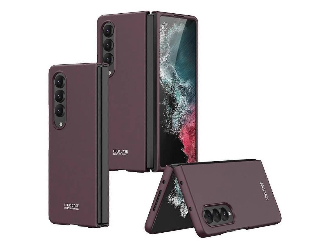 Compre Gkk Para Samsung Galaxy Z Fold4 5g, Capa Ultrafina Anti-impressão Digital E À Prova De Quedas, Capa Rígida De Pc Dobrável, Cor Vinho Tinto