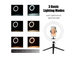 2026 luz Anular Led Rgb de 10 Pulgadas com Suporte, Luz de Mesa Usb para Maquiagem e Selfie Móvel