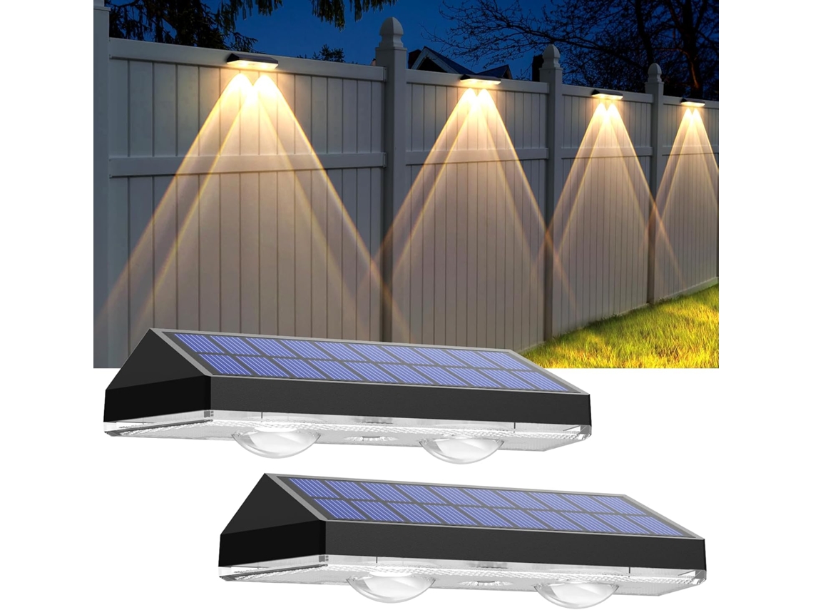 Kit com 2 Unidades, Luminária Solar para Exterior, À Prova D'água, para Jardim, Pátio, com Iluminação Led AQUAFORGE
