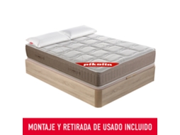 Pack PIKOLIN Sommier Natural + Colchão de Molas Snow + Almofada Grátis (150 x 200 - 62 Cm de Altura)