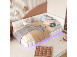 Chaise Longue 90x200 Cm, Led 16 Cores, Usb, Usb c, Tecido Não Tecido, Branco VSOGA