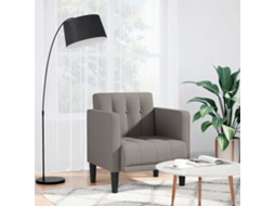 Vidaxl Poltrona Com Apoio De Braços 53 Cm Tecido Cinzento-acastanhado