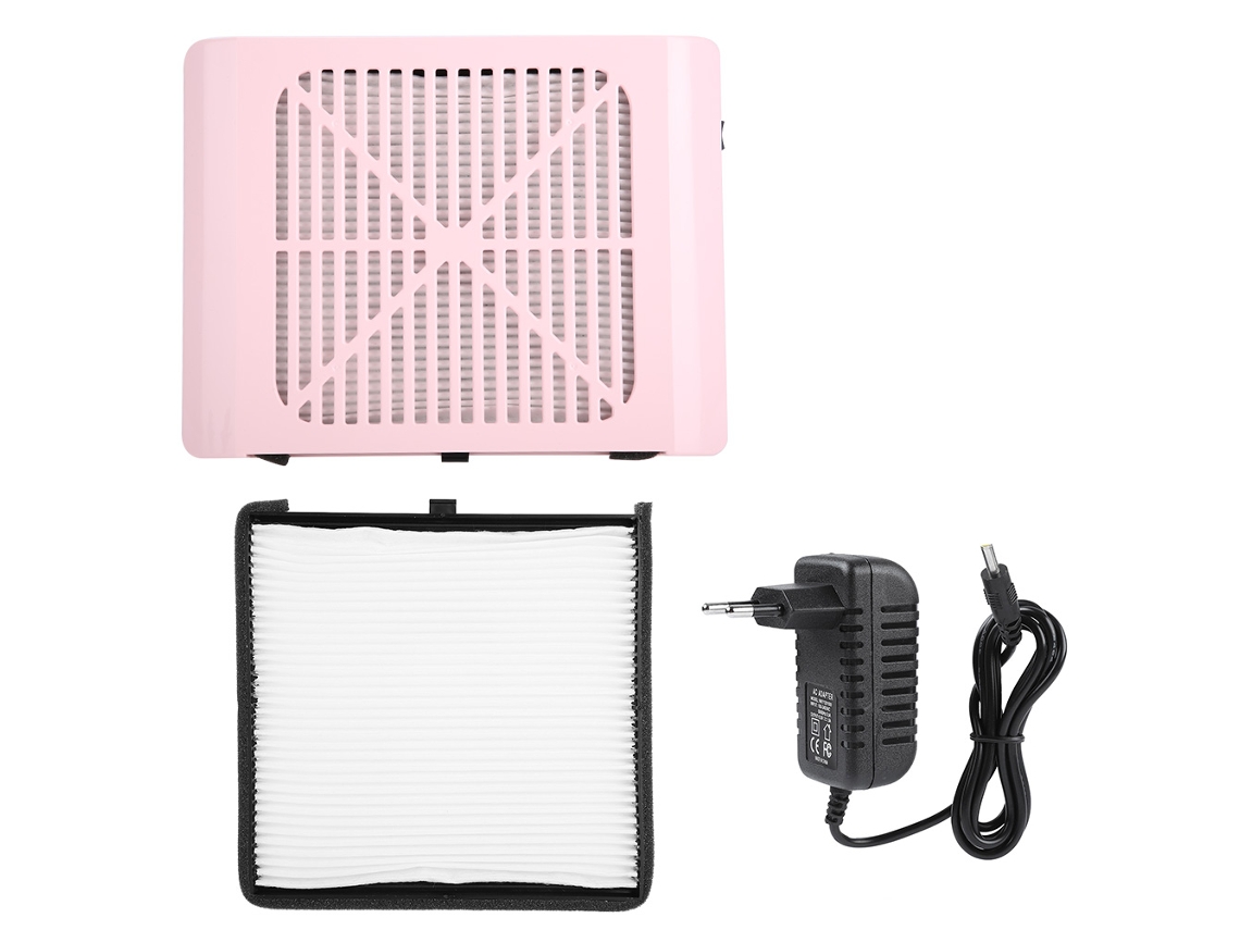 Limpiador Recargable De Polvo Para Uñas 36w Coleccionador Máquina De Manicura Rosa