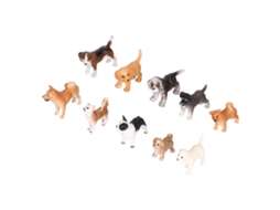Primerox 10pcs Conjunto de Brinquedos de Figurinhas de Cachorros Mini em Plástico Pintado À Mão