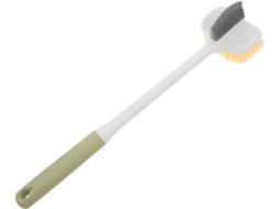 Escova De Banho Dupla Face Com Cabo Longo, Silicone Esfoliante Para Limpeza Suave Dos Pés E Do Corpo, Ideal Para