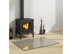 Vidaxl Placa De Vidro Para Lareira Transparente 80 X 60 Cm Vidro
