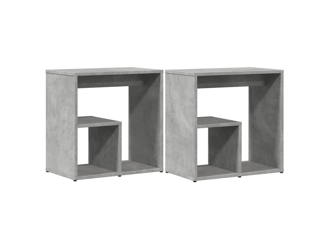 Conjunto de mesas de apoio MAISON EXCLUSIVE em madeira Cinzento Cimento (50x30x50 cm)