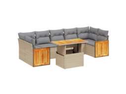 Garden Sofa Set, Garden Sofa Sets Vidaxl Bege Rattan / Vime (n/a)