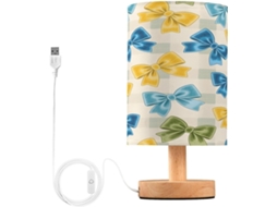 Luminária de mesa para cabeceira em formato não quadrado para quarto, com suportes para transporte USB-C.