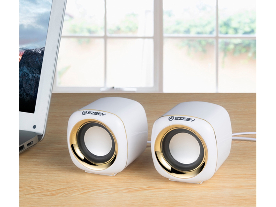 Mini Alto falantes Usb com Fio para Computador MDUG (branco)