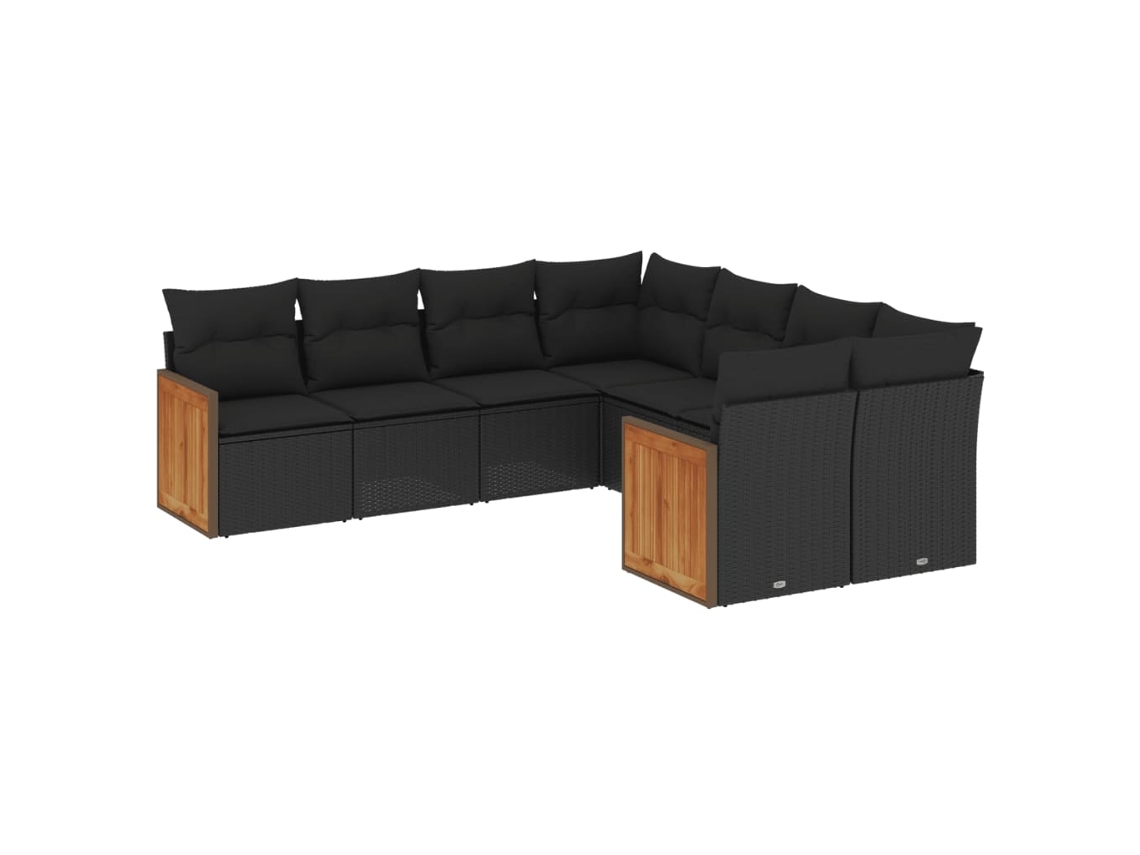 Garden Sofa Set, Garden Sofa Sets Vidaxl Preto Rattan / Vime (n/a)