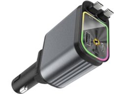 Adaptador veicular 4 em 1 com cabo retrátil para celulares SFUSHOS