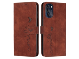 Capa De Celular Em Couro Sintético Com Estampa De Coração Para Motorola Moto G 2022 5g