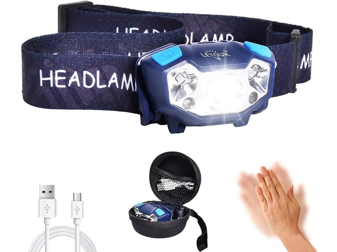 Lanterna de Cabeça Potente, 5 Leds Cree T6, Baterias e Carregador BRILVIBERA