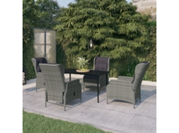 Vidaxl 5 Pcs Conjunto de Jantar para Jardim Cinzento claro